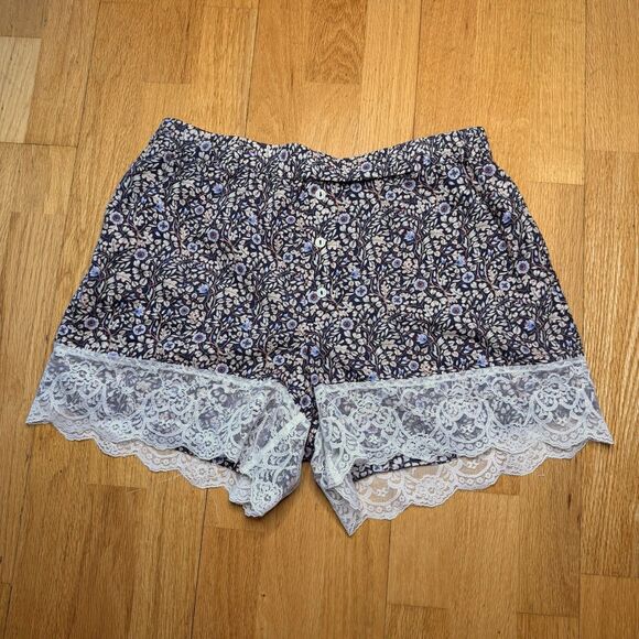 Anthropologie Victoriana Lace-Trim Shorts Multi M EUC Coquette Boudoir Boho Chic - Picture 2 of 16
